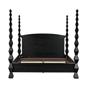 Brancusi Bed, Eastern King, Hand Rubbed Black-Noir Furniture-Blue Hand Home