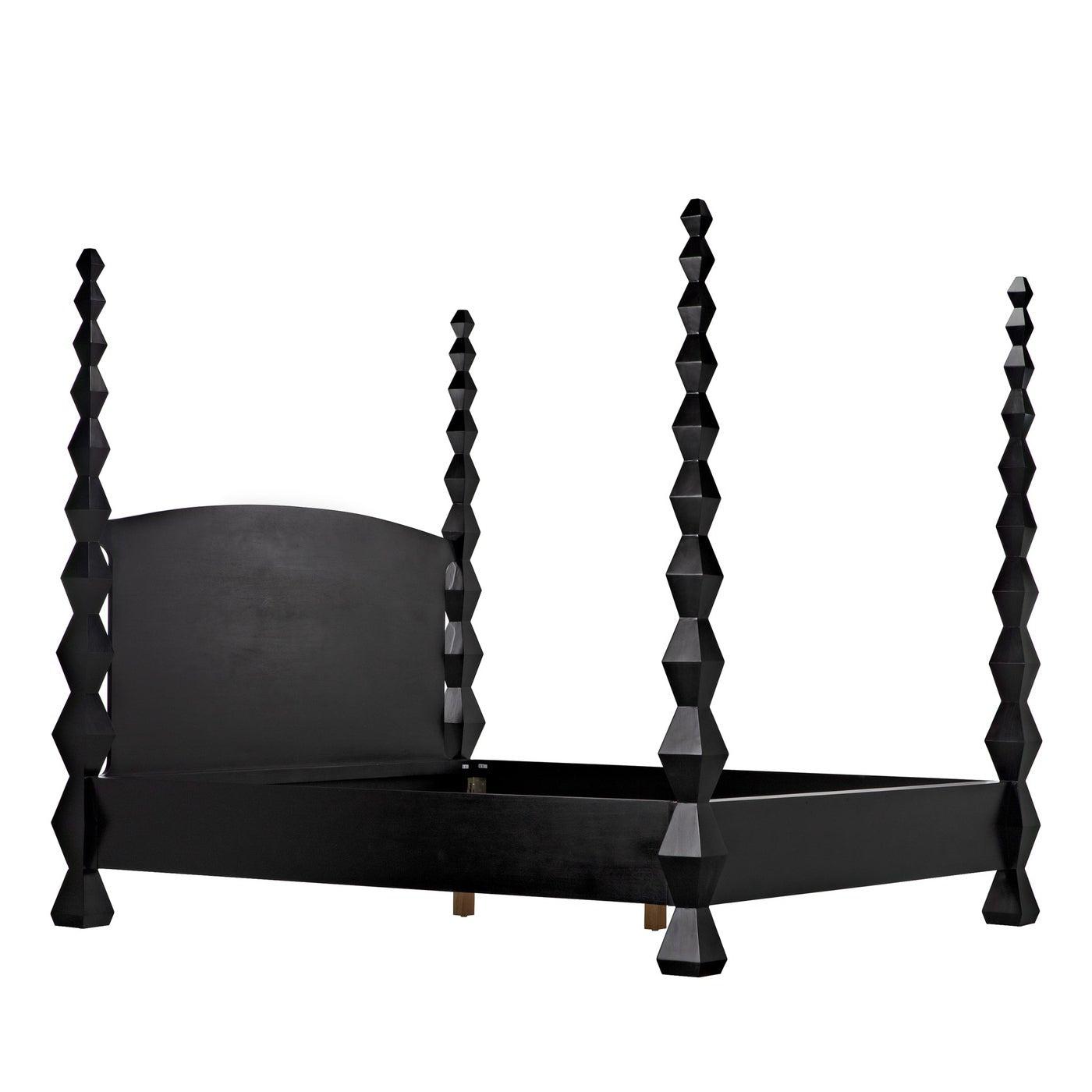 Brancusi Bed, Eastern King, Hand Rubbed Black-Noir Furniture-Blue Hand Home