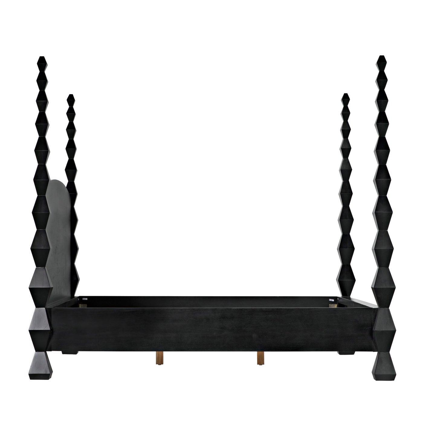 Brancusi Bed, Eastern King, Hand Rubbed Black-Noir Furniture-Blue Hand Home