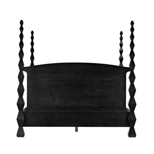 Brancusi Bed, Eastern King, Hand Rubbed Black-Noir Furniture-Blue Hand Home