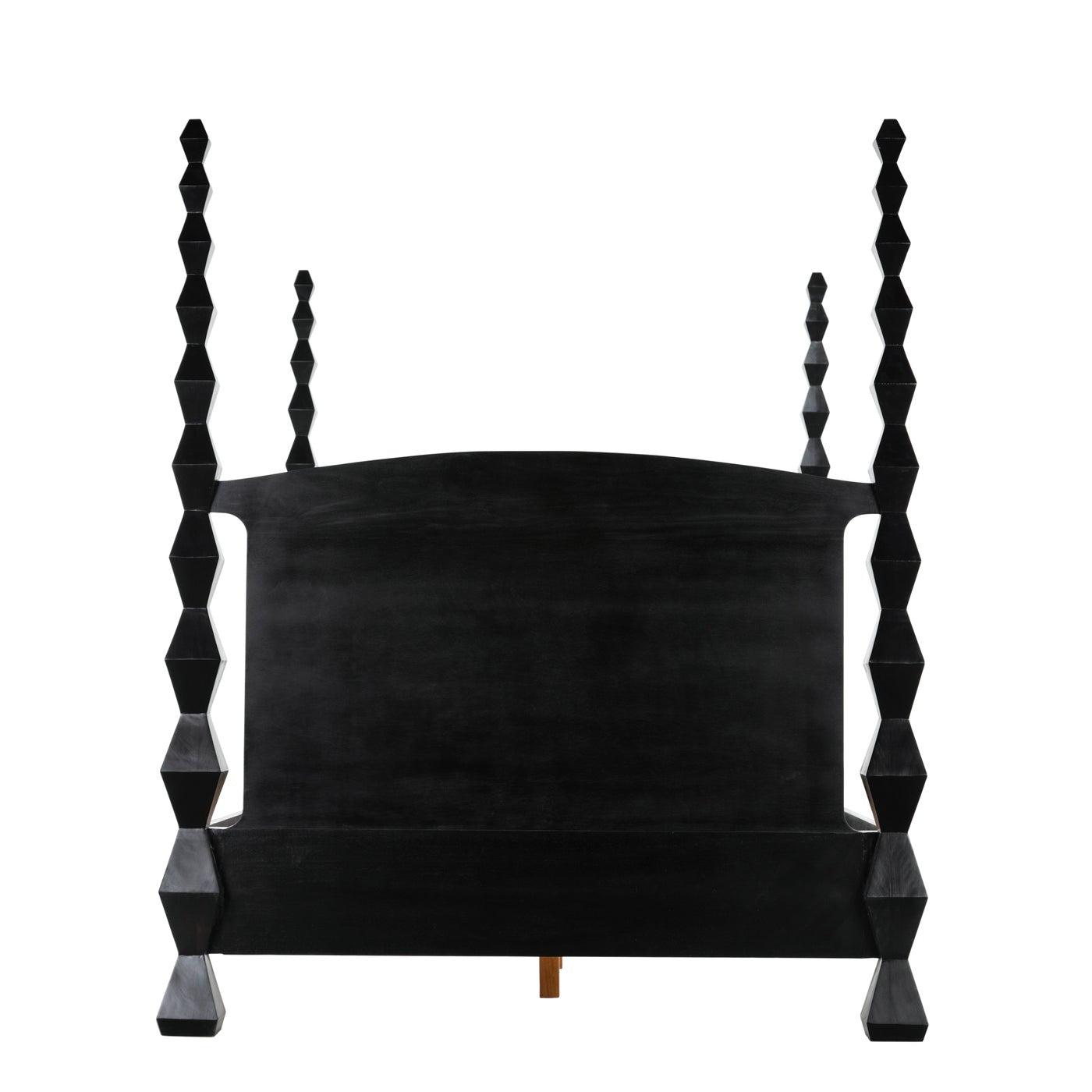 Noir Brancusi Bed, Queen, Hand Rubbed Black-Noir Furniture-Blue Hand Home