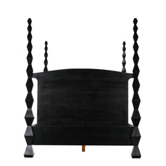 Noir Brancusi Bed, Queen, Hand Rubbed Black-Noir Furniture-Blue Hand Home