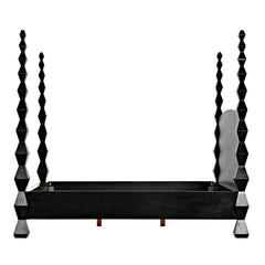 Noir Brancusi Bed, Queen, Hand Rubbed Black-Noir Furniture-Blue Hand Home