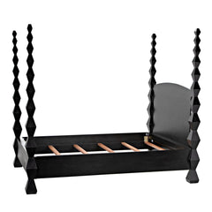 Noir Brancusi Bed, Queen, Hand Rubbed Black-Noir Furniture-Blue Hand Home