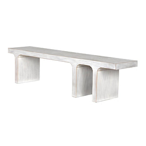 Kir Bench, White Wash-Noir Furniture-Blue Hand Home