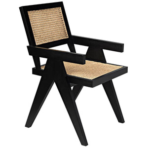Noir Furniture Jude Chair w/Caning, Black-Noir Furniture-Blue Hand Home