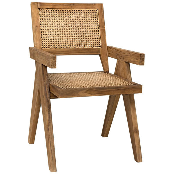Noir Furniture Jude Chair, Teak with Caning-Noir Furniture-Blue Hand Home