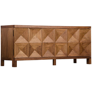 Noir Quadrant 3 Door Sideboard, Dark Walnut-Noir Furniture-Blue Hand Home