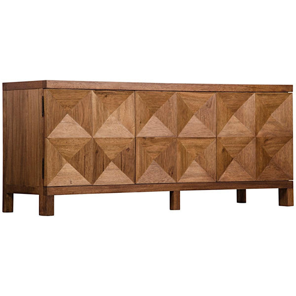 Noir Quadrant 3 Door Sideboard, Dark Walnut-Noir Furniture-Blue Hand Home
