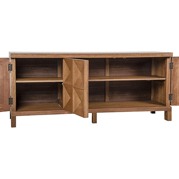 Noir Quadrant 3 Door Sideboard, Dark Walnut-Noir Furniture-Blue Hand Home