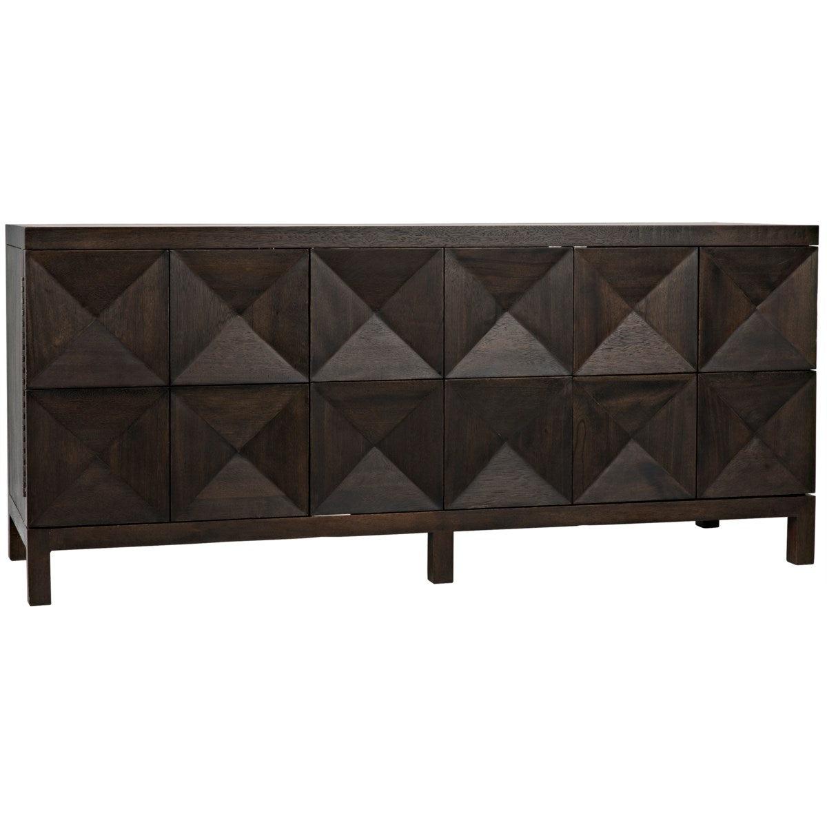 Noir Quadrant 3 Door Sideboard, Ebony Walnut-Noir Furniture-Blue Hand Home