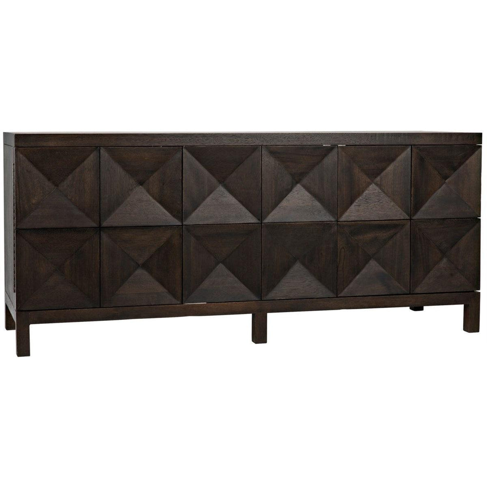Noir Quadrant 3 Door Sideboard, Ebony Walnut-Noir Furniture-Blue Hand Home