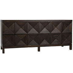Noir Quadrant 3 Door Sideboard, Ebony Walnut-Noir Furniture-Blue Hand Home