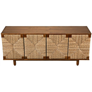 Noir Brook 4 Door Sideboard, Teak-Noir Furniture-Blue Hand Home