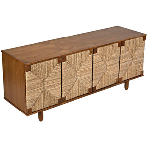 Noir Brook 4 Door Sideboard, Teak-Noir Furniture-Blue Hand Home