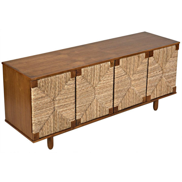 Noir Brook 4 Door Sideboard, Teak-Noir Furniture-Blue Hand Home