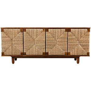 Noir Brook 4 Door Sideboard, Teak-Noir Furniture-Blue Hand Home