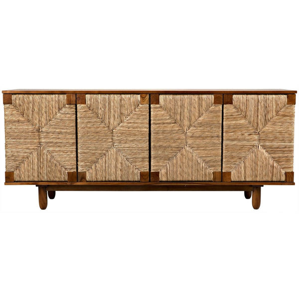Noir Brook 4 Door Sideboard, Teak-Noir Furniture-Blue Hand Home