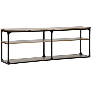 Noir Furniture Large Novie Console with Black Metal, Walnut-Noir Furniture-Blue Hand Home