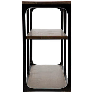 Noir Furniture Large Novie Console with Black Metal, Walnut-Noir Furniture-Blue Hand Home
