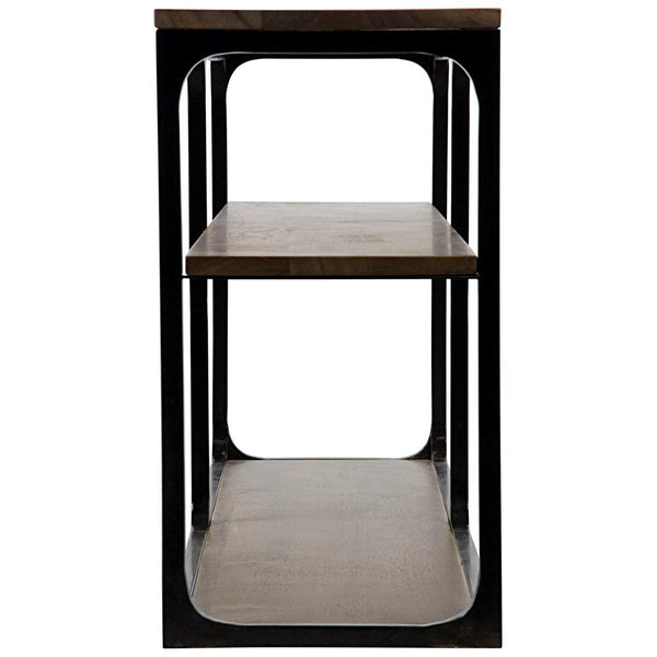 Noir Furniture Large Novie Console with Black Metal, Walnut-Noir Furniture-Blue Hand Home