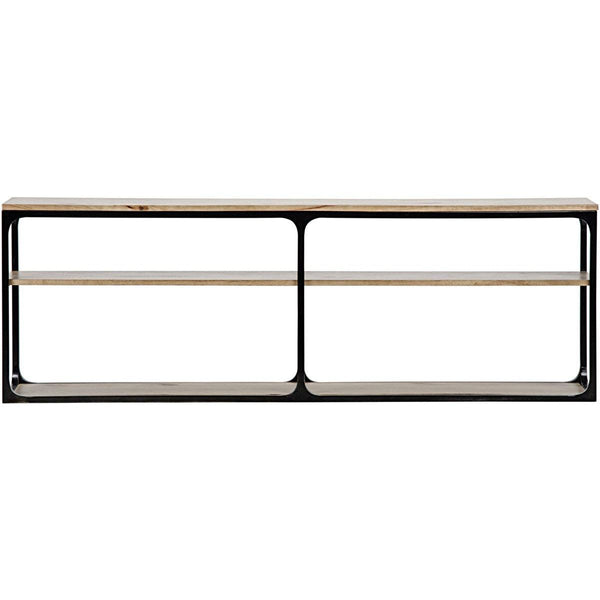 Noir Furniture Large Novie Console with Black Metal, Walnut-Noir Furniture-Blue Hand Home