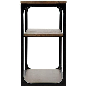 Noir Furniture Small Novie Console with Black Metal, Walnut-Noir Furniture-Blue Hand Home