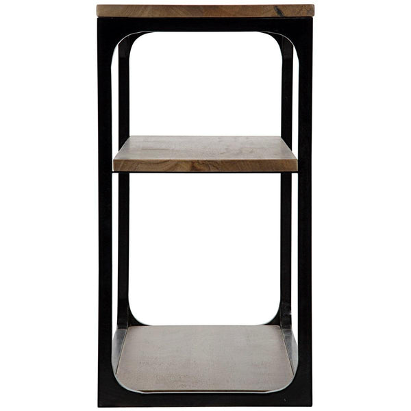 Noir Furniture Small Novie Console with Black Metal, Walnut-Noir Furniture-Blue Hand Home