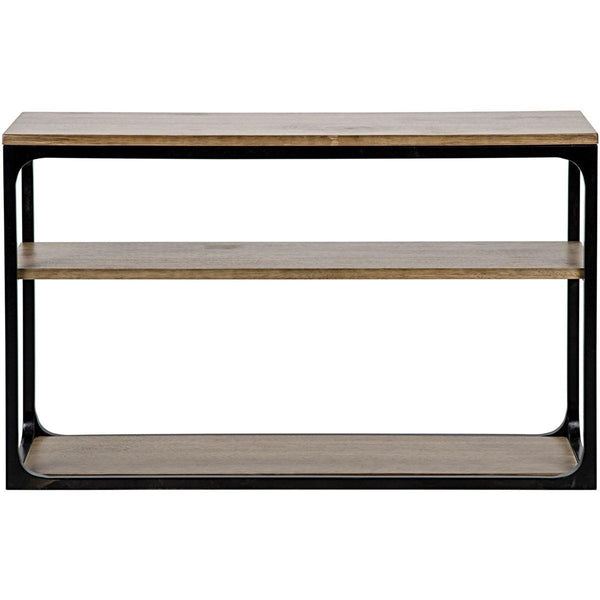Noir Furniture Small Novie Console with Black Metal, Walnut-Noir Furniture-Blue Hand Home