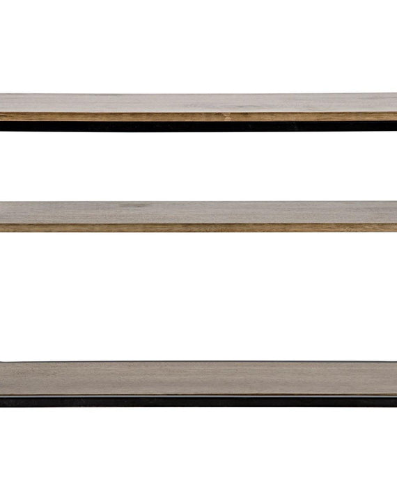 Novie Console, Small, Black Steel with Dark Walnut