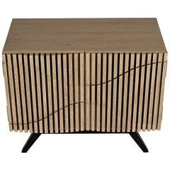 Noir Illusion Single Sideboard with Metal Base, Bleached Walnut-Noir Furniture-Blue Hand Home
