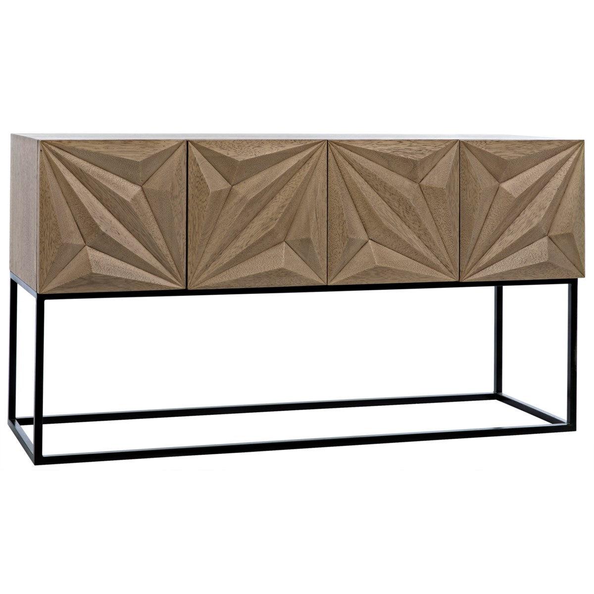 Noir Furniture Zurich Console, Bleached Walnut with Metal-Noir Furniture-Blue Hand Home