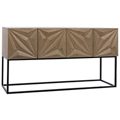 Noir Furniture Zurich Console, Bleached Walnut with Metal-Noir Furniture-Blue Hand Home