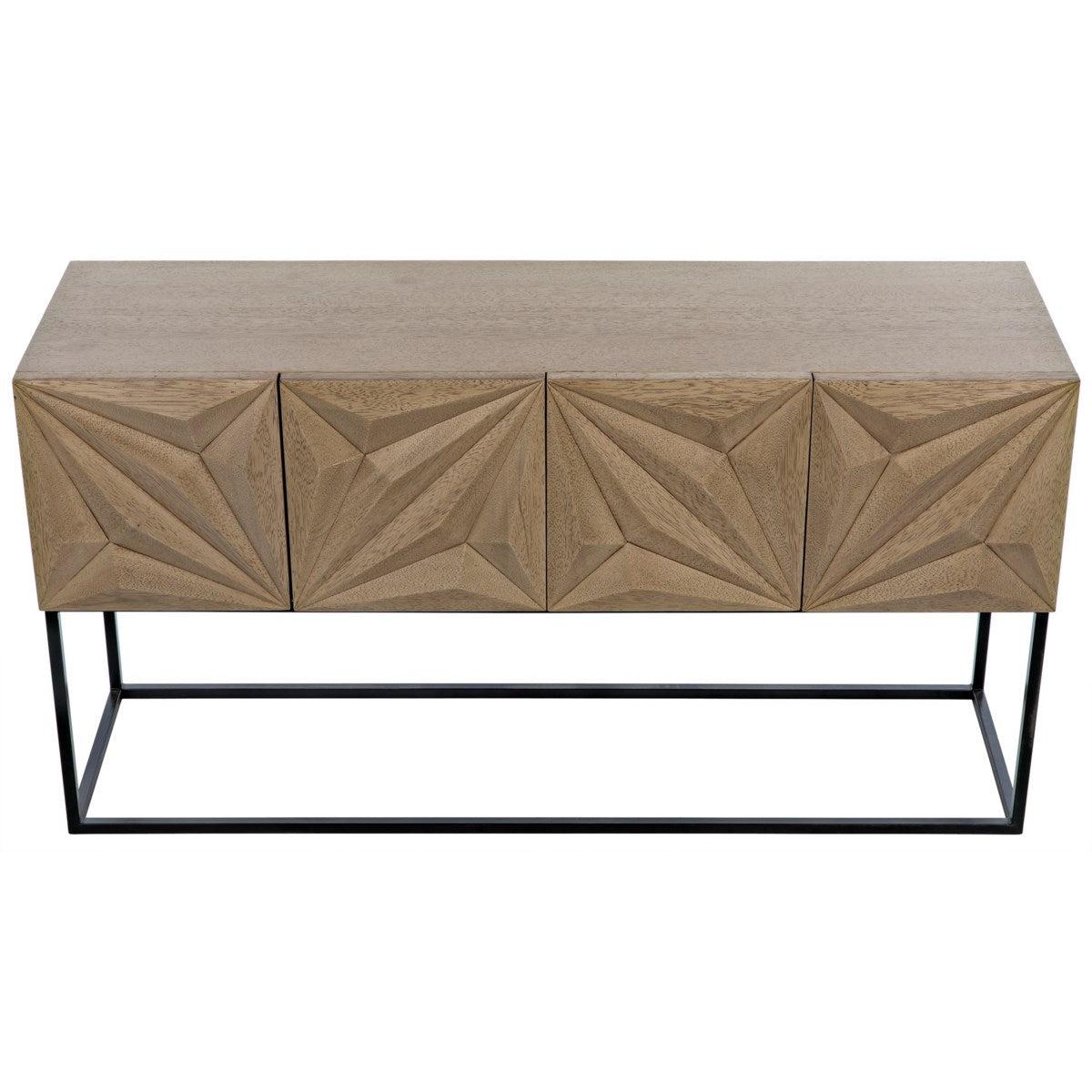 Noir Furniture Zurich Console, Bleached Walnut with Metal-Noir Furniture-Blue Hand Home