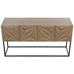 Noir Furniture Zurich Console, Bleached Walnut with Metal-Noir Furniture-Blue Hand Home