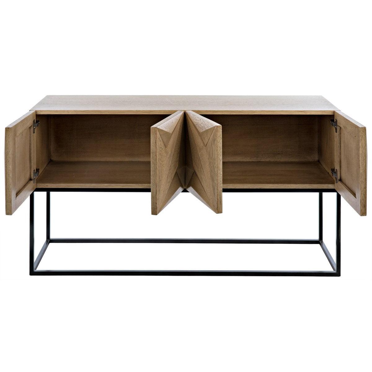 Noir Furniture Zurich Console, Bleached Walnut with Metal-Noir Furniture-Blue Hand Home