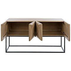 Noir Furniture Zurich Console, Bleached Walnut with Metal-Noir Furniture-Blue Hand Home