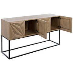 Noir Furniture Zurich Console, Bleached Walnut with Metal-Noir Furniture-Blue Hand Home