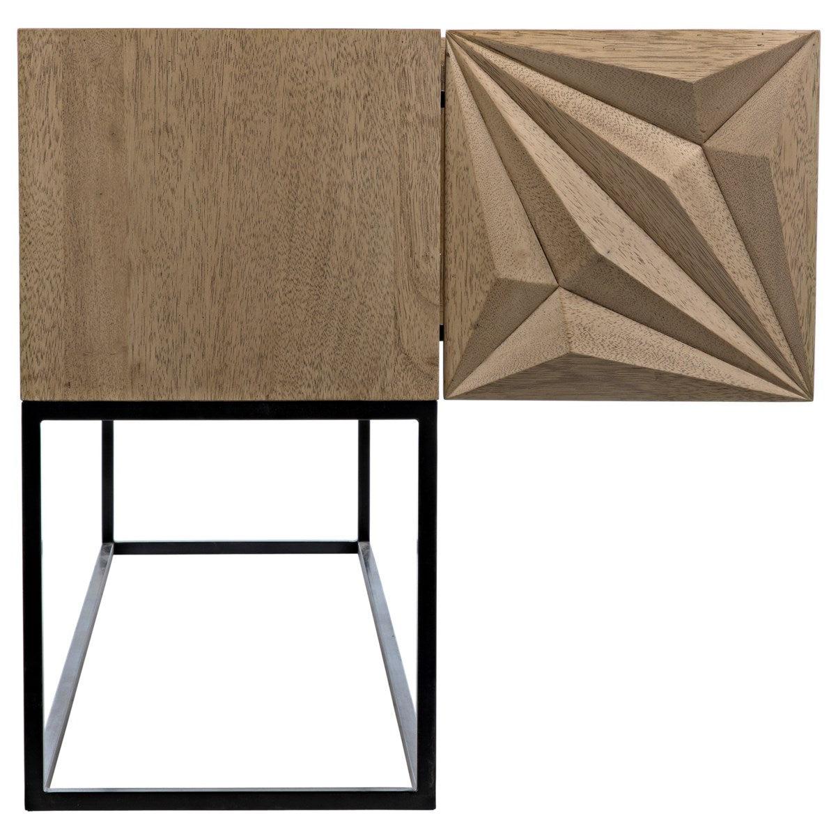 Noir Furniture Zurich Console, Bleached Walnut with Metal-Noir Furniture-Blue Hand Home