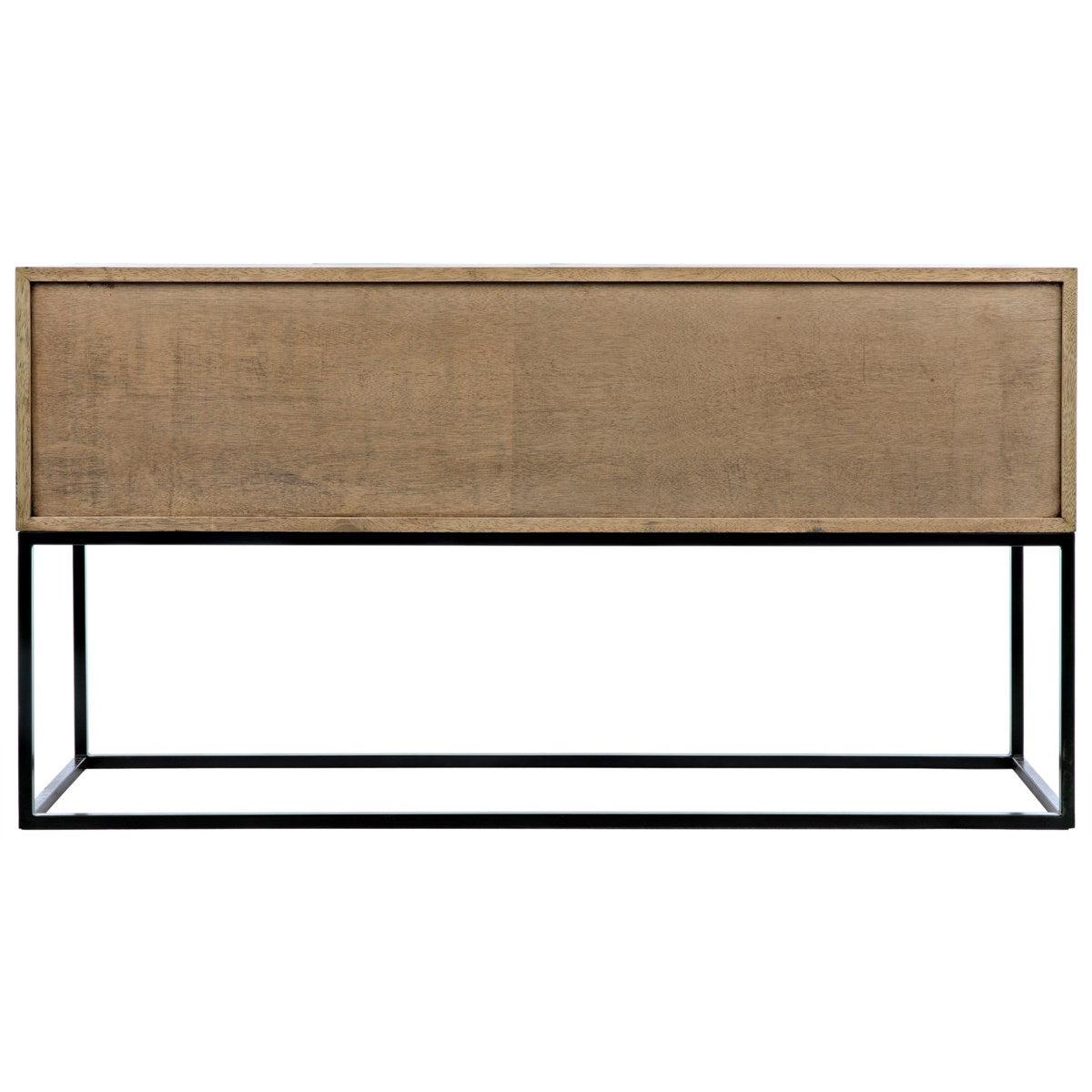 Noir Furniture Zurich Console, Bleached Walnut with Metal-Noir Furniture-Blue Hand Home