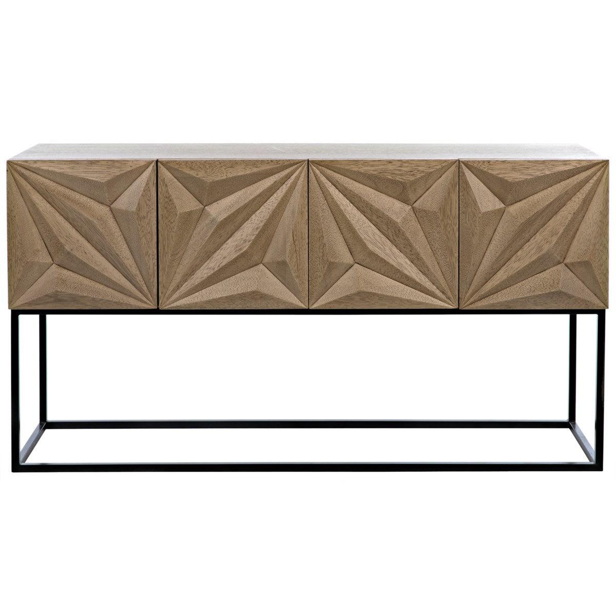 Noir Furniture Zurich Console, Bleached Walnut with Metal-Noir Furniture-Blue Hand Home