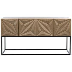 Noir Furniture Zurich Console, Bleached Walnut with Metal-Noir Furniture-Blue Hand Home