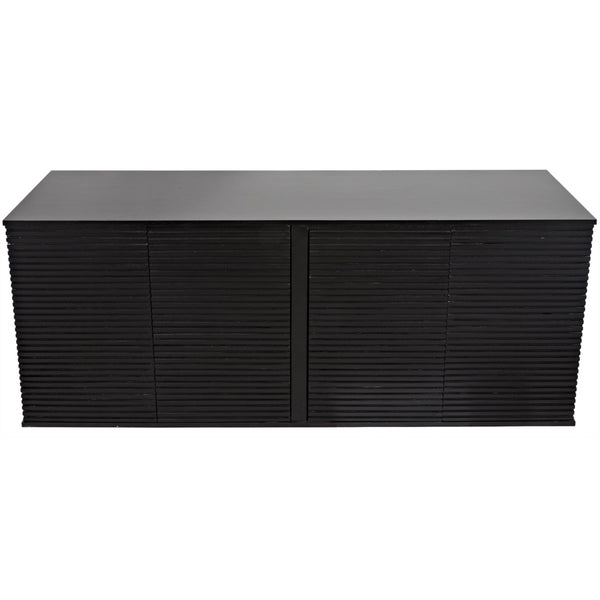 Noir Furniture Smith 4 Door Sideboard, Hand Rubbed Black-Noir Furniture-Blue Hand Home