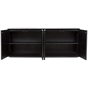 Noir Furniture Smith 4 Door Sideboard, Hand Rubbed Black-Noir Furniture-Blue Hand Home