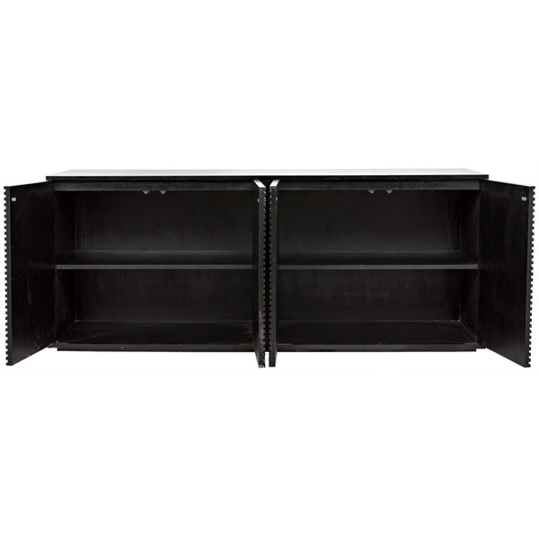 Noir Furniture Smith 4 Door Sideboard, Hand Rubbed Black-Noir Furniture-Blue Hand Home