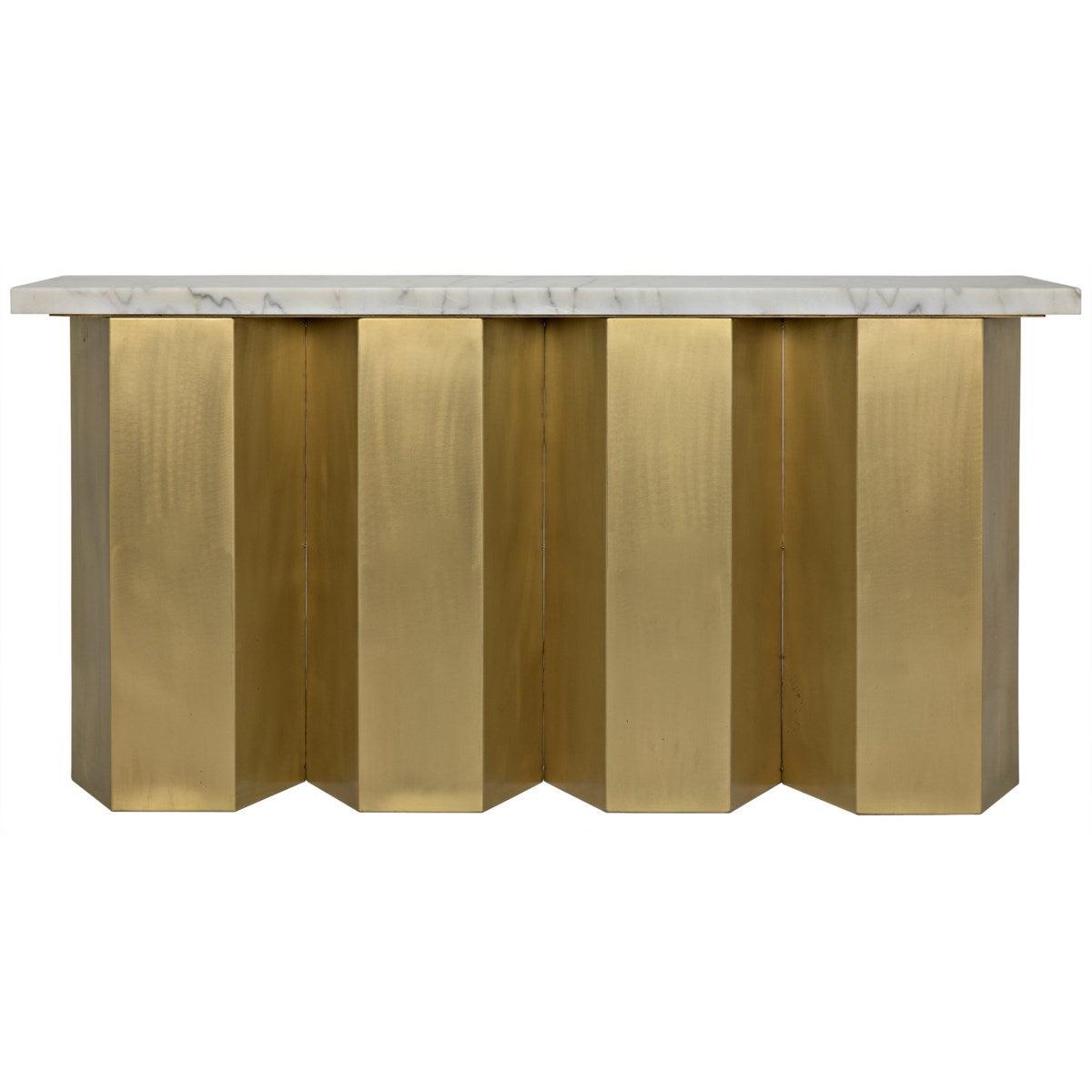 Noir Furniture Shilo Console, Metal and White Stone-Noir Furniture-Blue Hand Home