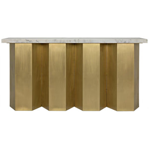 Noir Furniture Shilo Console, Metal and White Stone-Noir Furniture-Blue Hand Home