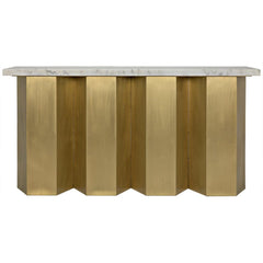 Noir Furniture Shilo Console, Metal and White Stone-Noir Furniture-Blue Hand Home
