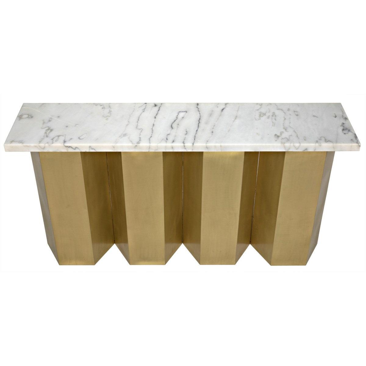 Noir Furniture Shilo Console, Metal and White Stone-Noir Furniture-Blue Hand Home
