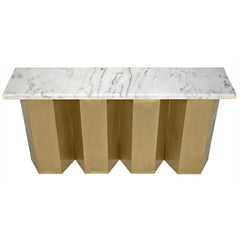Noir Furniture Shilo Console, Metal and White Stone-Noir Furniture-Blue Hand Home